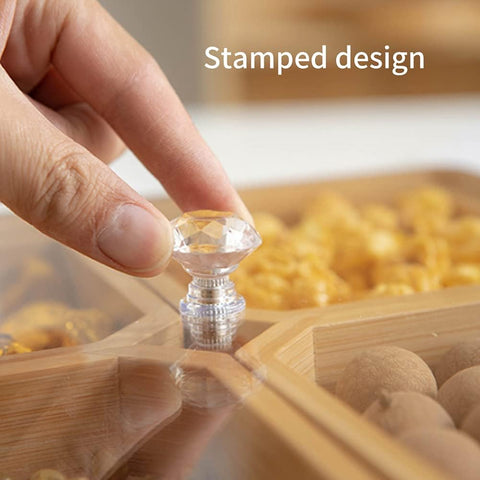 Bamboo Divided Serving Tray with Clear Acrylic Lid