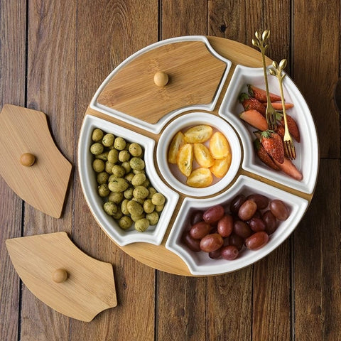 Round Snack Food Appetizer Platter Set
