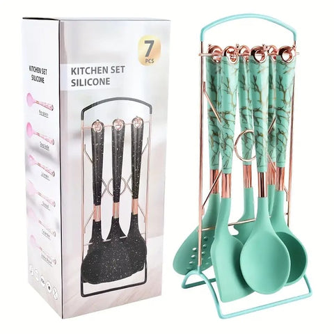 6 Piece Heat Resistant Silicone Cooking Utensils Set