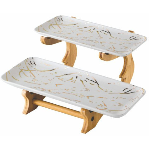 Two Tier Serving Tray Stand