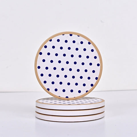 Abstract Blue Art Tea Coasters with Cork Base - Set of 06 Coasters - Needs Store