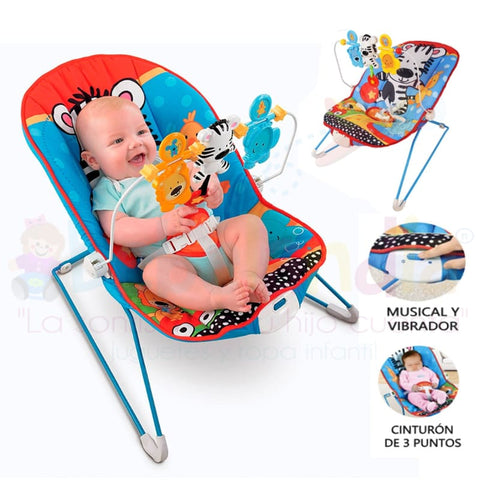Animal Print Musical Baby Bouncer - Needs Store