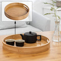 Bamboo Circle Serving Tray with Handle - Needs Store