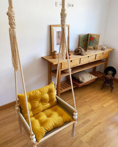 Beautiful Indoor Swing Chair - Yellow - Needs Store