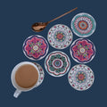 Beautiful Turkish Design Coasters with Cork Base - Set of 06 Coasters - Needs Store