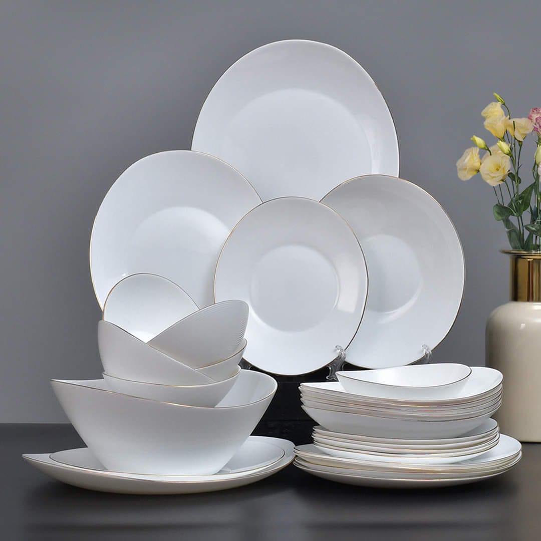 Plain white deals dinner set