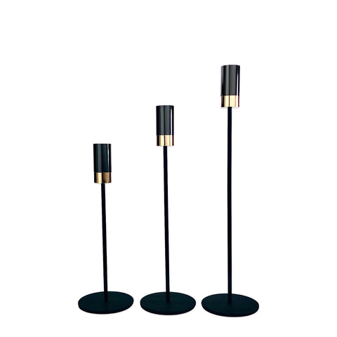 Black & Gold Candle Holder - Set of 3 - Needs Store