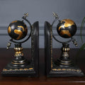 Black & Gold Globe Bookends - Needs Store