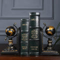 Black & Gold Globe Bookends