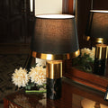 Black n Gold Cylindrical Design Table Lamp - Needs Store