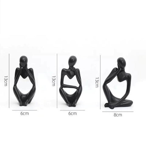 Black Thinking Mannequins Set - 3 Pcs - Needs Store