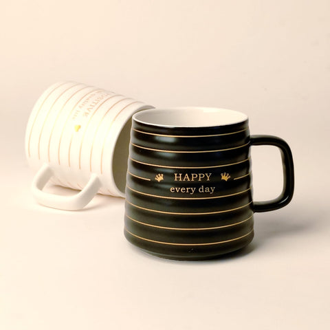 Black & White Coffee Mugs Set - Needs Store