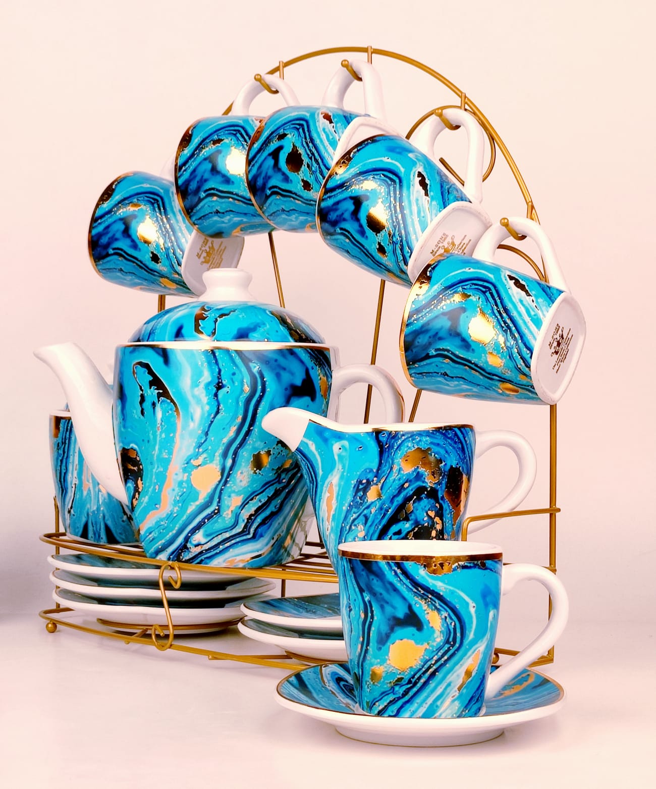 Blue Whirls Ceramic Tea Set Tableware Buy Now Needs Store