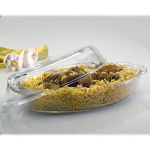 Borcam Serving Dish with Lid - Oval - Medium - Serveware - Needs Store