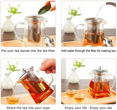 Borosilicate Tea Kettle with Infuser - Needs Store