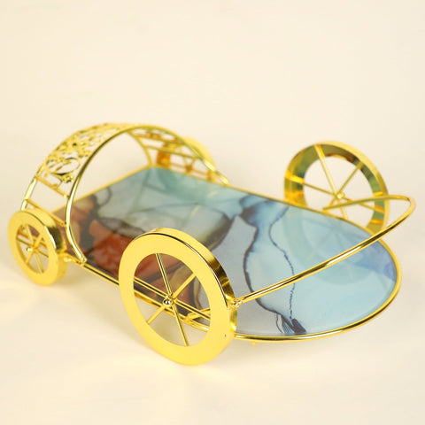 Car Shaped Metal Platter - Blue - Needs Store