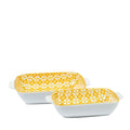 Ceramic Baking/Serving Dishes - Yellow n White Flowers Bakeware Lasagna Pan Baking Dishes Baking Pan - Needs Store