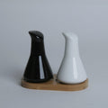 Ceramic Salt and Pepper Set With Bamboo Base - Needs Store