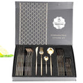 Cross Border Gold Plated Stainless Steel Cutlery Set - 24 pcs - Needs Store