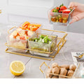 Crystal Glass Snacks Candy Serving Dish - 04 Compartments - Needs Store