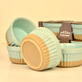 Danny Home Porcelain Ramekins - Set of 04 - Blue & Caramel - Needs Store