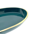 Deep Green Serving Dish with Gold Rim - Needs Store