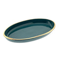 Deep Green Serving Dish with Gold Rim - Needs Store