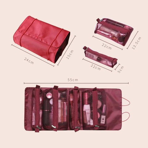 Measurements of travel organizer bag - maroon - Needs Store