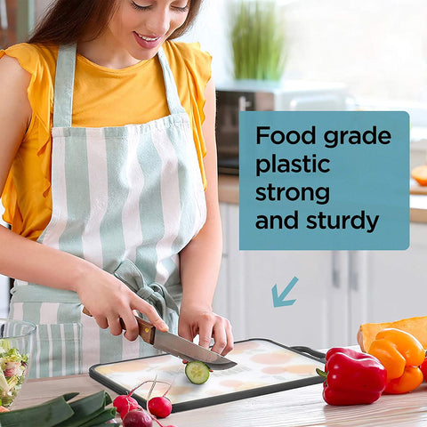Double-Sided Stainless Steel Cutting Board for Kitchen, Juice Grooves with Easy-Grip Handles, Plastic Chopping Board for Kitchen - Needs Store