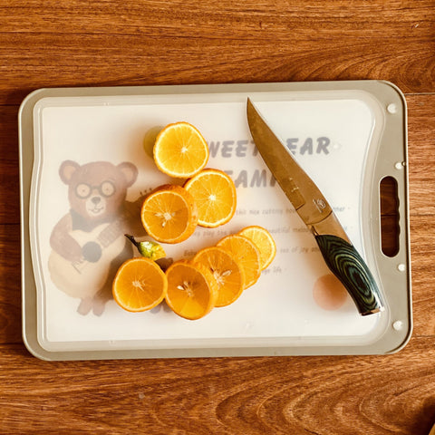 Double-Sided Stainless Steel Cutting Board for Kitchen, Juice Grooves with Easy-Grip Handles, Plastic Chopping Board for Kitchen - Needs Store