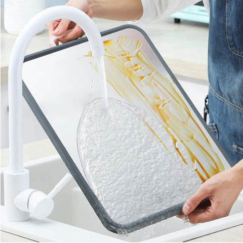 Double-Sided Stainless Steel Cutting Board for Kitchen, Juice Grooves with Easy-Grip Handles, Plastic Chopping Board for Kitchen - Needs Store