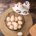 Eggs Basket with Ceramic Hen Lid - Needs Store