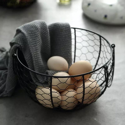 Eggs Basket with Ceramic Hen Lid, Egg Holder - Needs Store