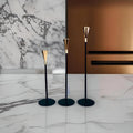 Elegant Black & Gold Candle Holder - Set of 3 - Needs Store