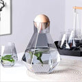Elegant Geometric Glass Water Carafe and Glassware Set - Gray - Needs Store
