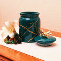 Emerald Green Sparrow Ceramic Jar | Storage Jar | Candy Jar | Home Décor - Needs Store