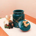 Emerald Green Sparrow Ceramic Jar | Storage Jar | Candy Jar | Home Décor - Needs Store