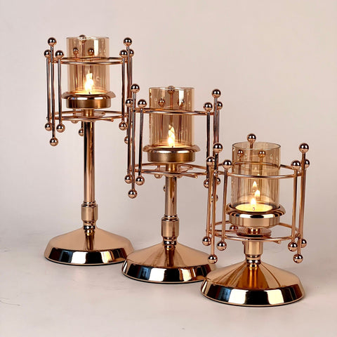 European Style Metal Candle Holders - Pillars Candle Stand - Golden - Home Décor - Needs Store