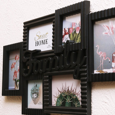 Family Pictures Frame Wall Hanging - Six Photos - Needs Store