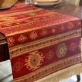 Festive Kilim Design Table Runners - Red And Gold - Needs Store