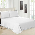FLAT SHEET SET WITH PILLOW COVERS - WHITE (SINGLE/DOUBLE) - Needs Store