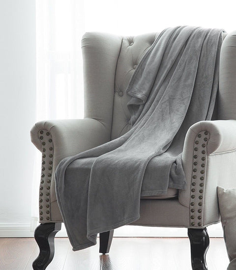 Fleece Throw | Winter Blanket - Grey - Needs Store