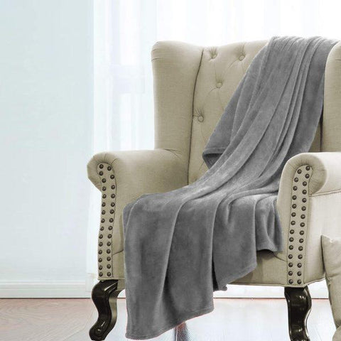 Fleece Throw | Winter Blanket - Grey - Needs Store