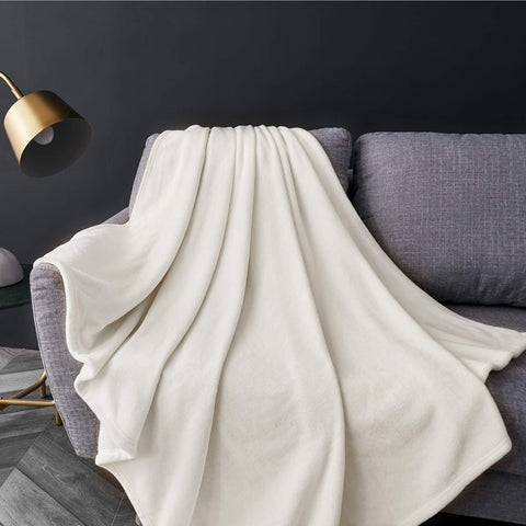 Fleece Throw | Winter Blanket - Off White - Needs Store
