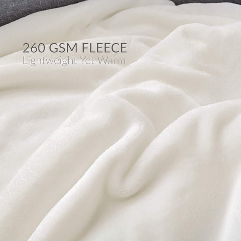 Fleece Throw | Winter Blanket - Off White - Needs Store