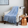 Fleece Throw | Winter Blanket - Sky Blue - Needs Store