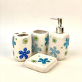 Floral Pattern Bathroom Set | Bathroom Accessories | Tumblers Set - 4 pcs - Needs Store