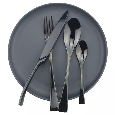 4 Pieces Granite Black Stainless Steel Cutlery Set - Needs Store