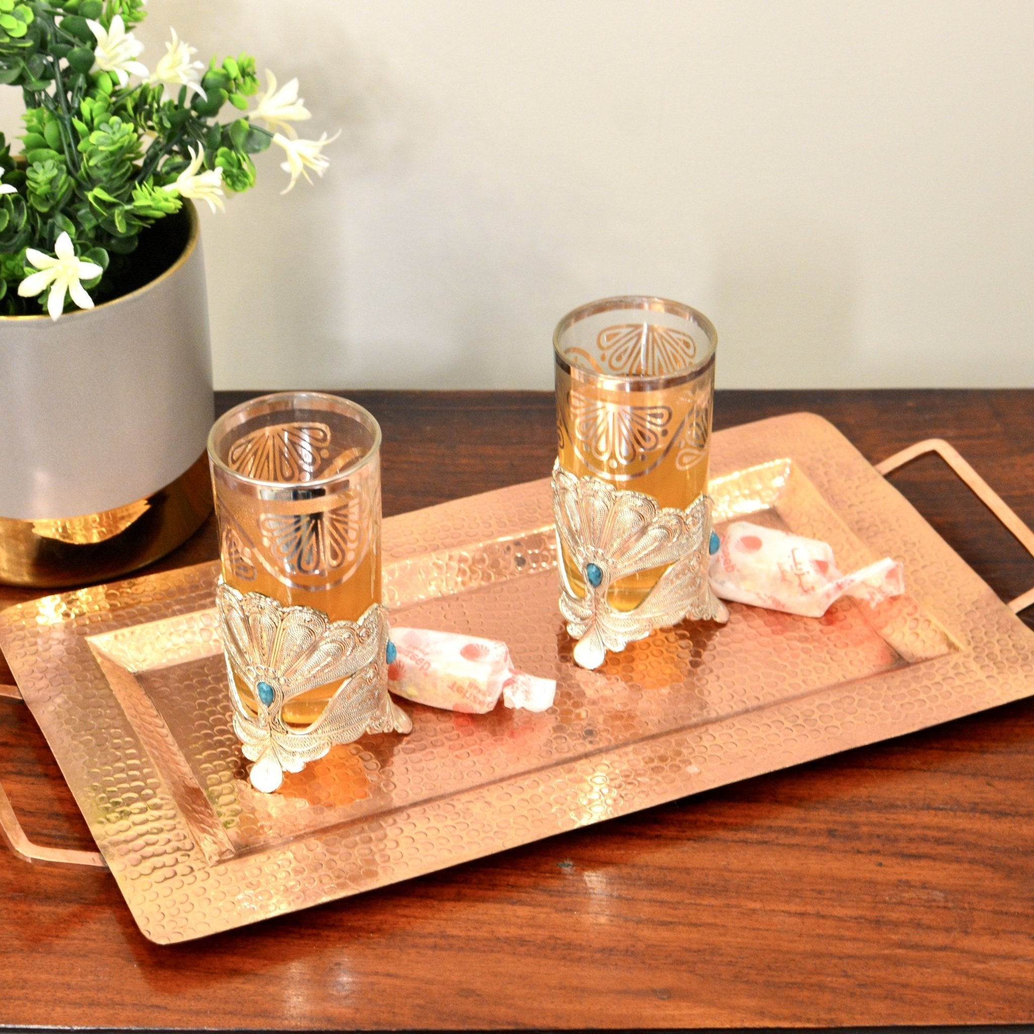 Copper Rectangular Tray Hammered Copper Tray | Copper Decor | Buy Now - @Needs Store