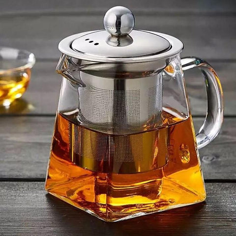 Heat Resistant Glass Teapot with Stainless Steel Tea Infuser Filter - Needs Store
